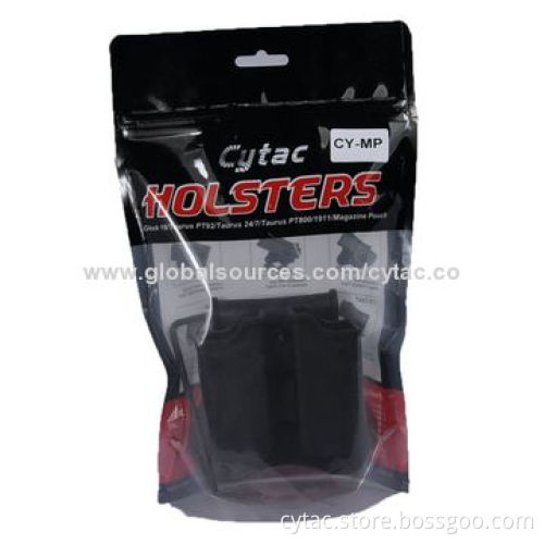 Military Black Polymer Belt Paddle Magazine Pouch for Taurus 24/7, Concealed Carry Design